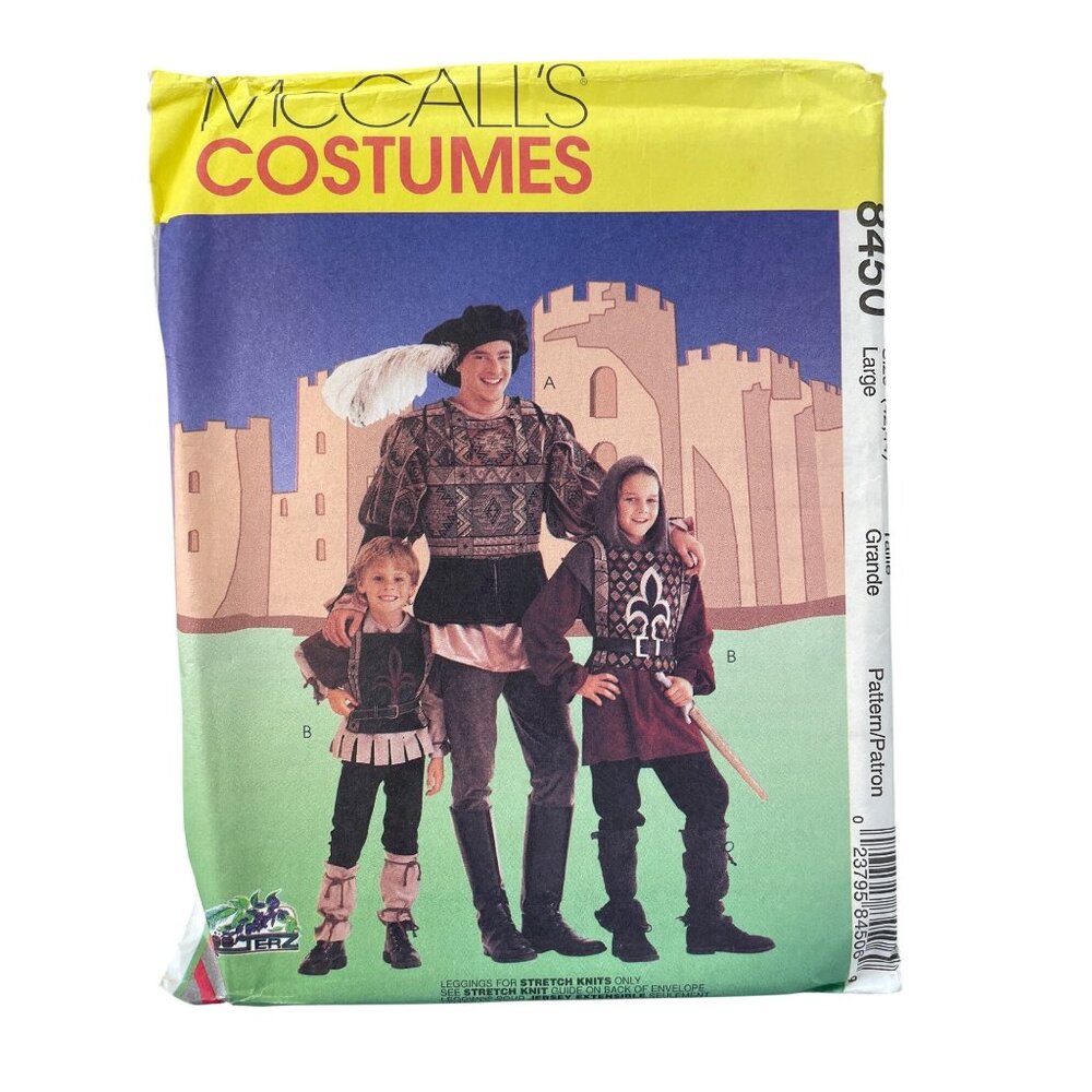 90s McCalls 8450 Medieval Costume Pattern Size Large 42-44 Vintage Cosplay UNCUT